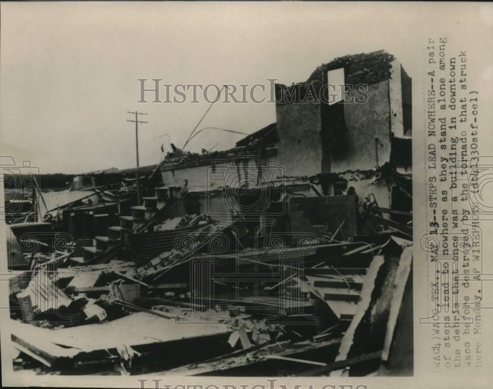 Press Photo Debris from downtown Tornado in Waco, Texas - sax28045- Historic Images