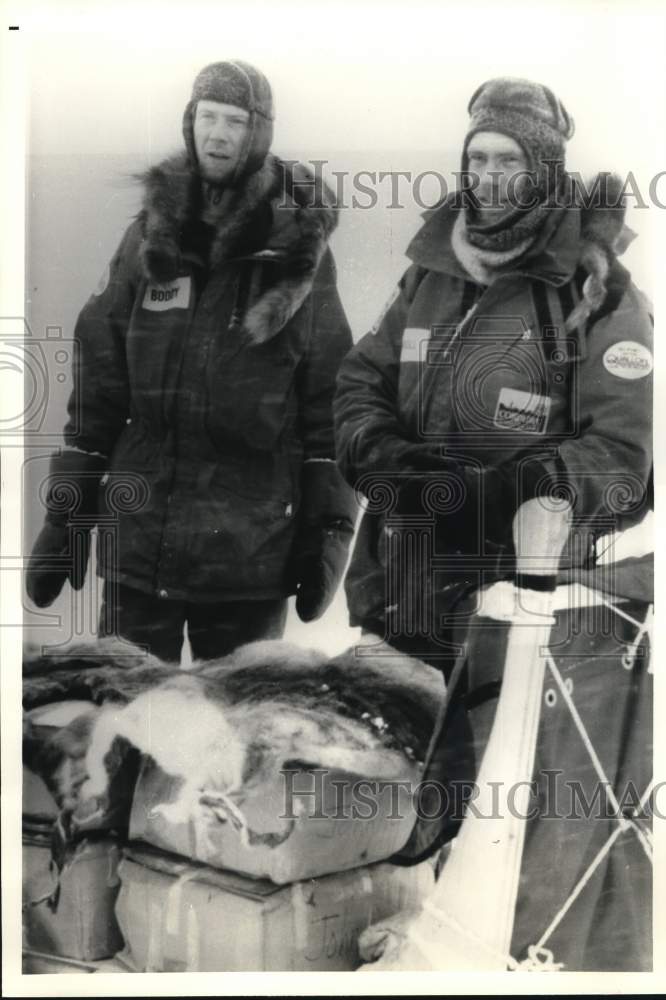 1986 Press Photo Brent Boddy and Geoff Carroll on Steger Polar Expedition- Historic Images