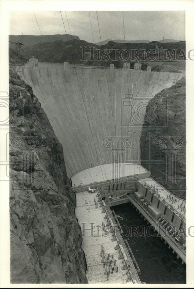 1985 Press Photo Hoover Dam at Lake Mead, Arizona - sax30218- Historic Images