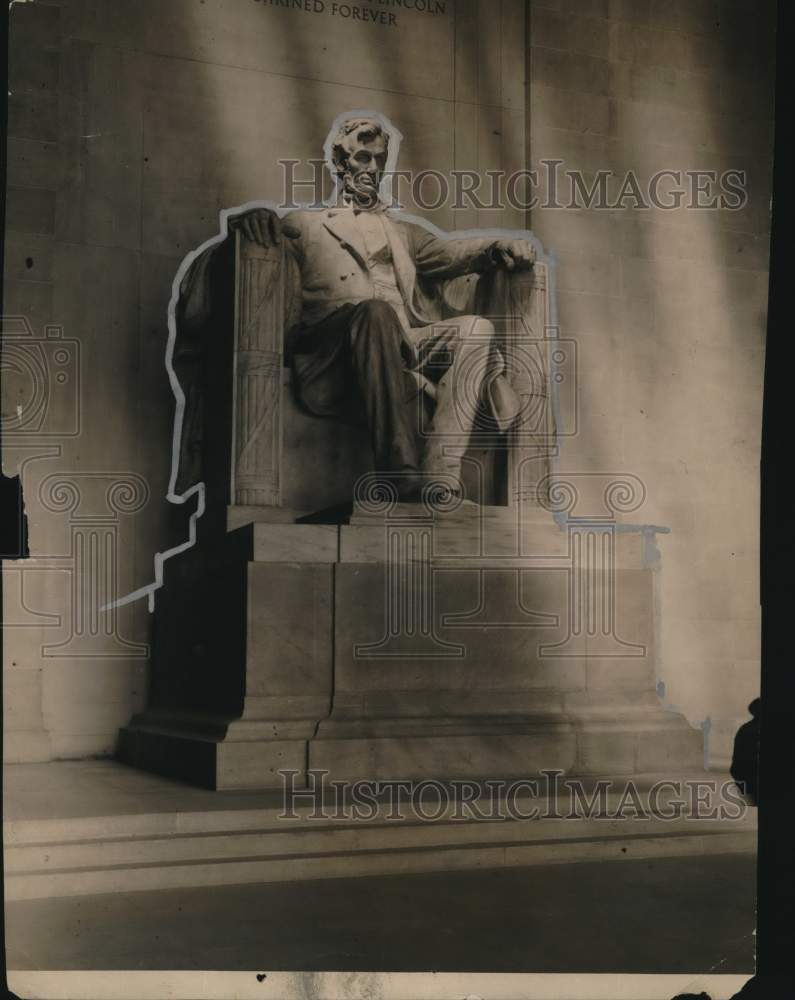 Press Photo Abraham Lincoln Memorial Statue in Washington, D.C. - sax30794- Historic Images