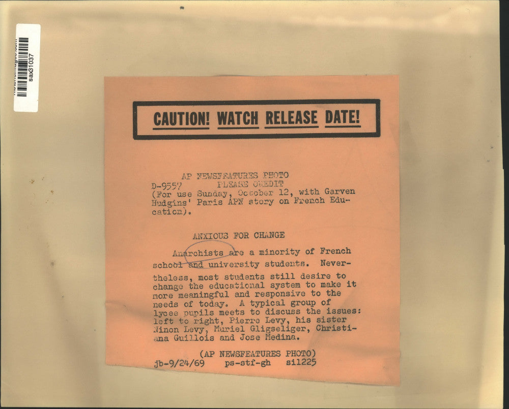 1969 Press Photo French Students Discuss Political Issues in Meeting - sax31037