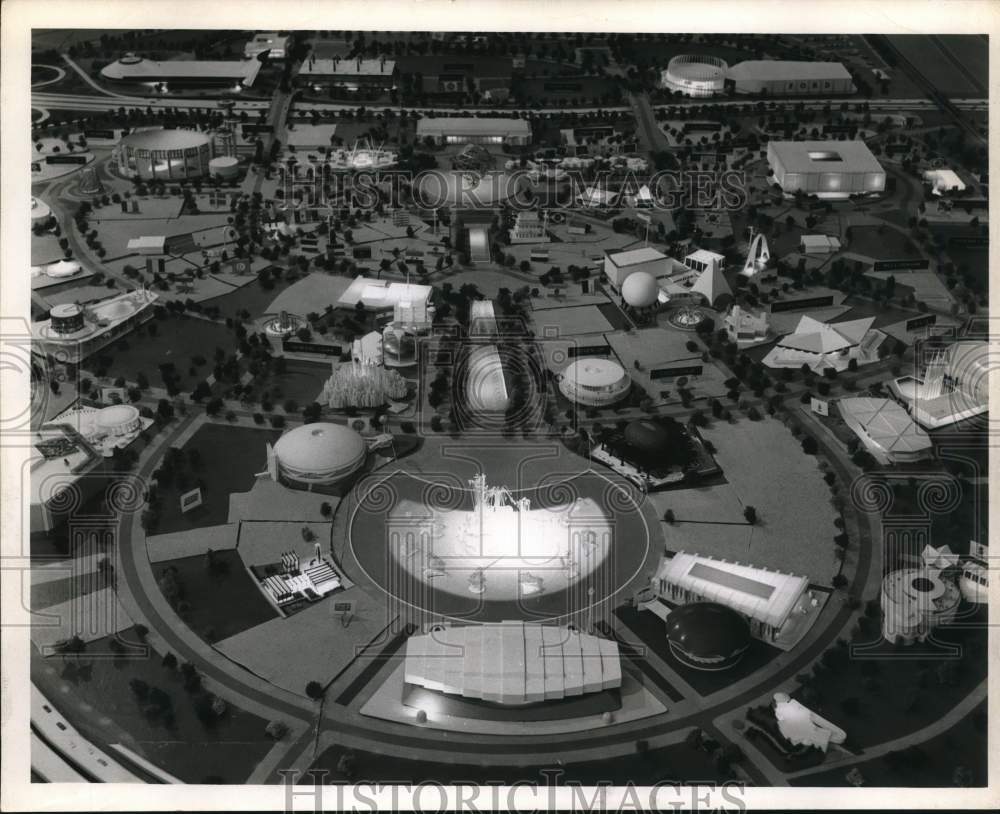 1963 Press Photo Scale Model of the World&#39;s Fair in Knoxville, Tennessee- Historic Images