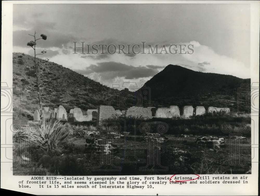 Press Photo Adobe Ruins at Fort Bowie, Arizona Near Interstate 10 - sax31556- Historic Images