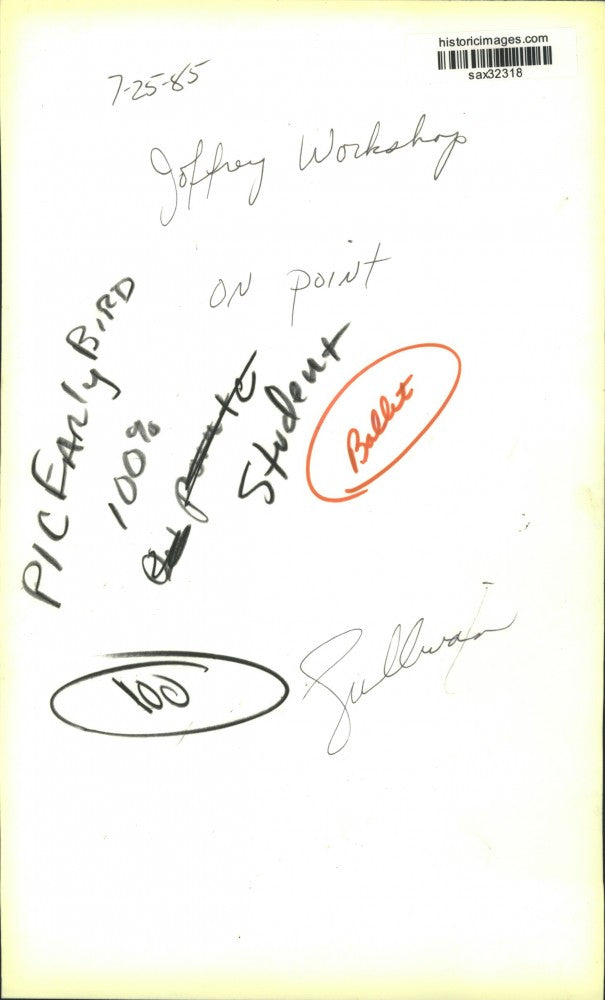 1985 Press Photo Ballet shoes on student at Joffrey Workshop, Texas - sax32318