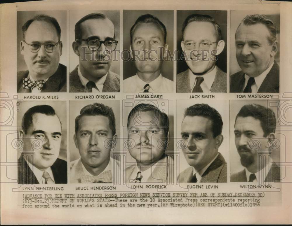 1956 Press Photo Collage of Associated Press correspondents - sax32887- Historic Images