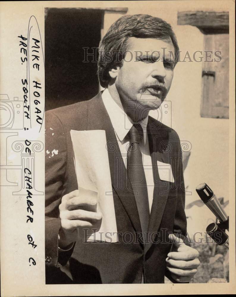 Press Photo Mike Hogan, President of South Side Chamber of Commerce, San Antonio- Historic Images