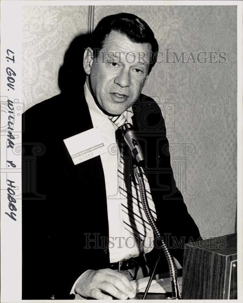 Press Photo Lieutenant Governor William P. Hobby giving speech, Texas- Historic Images