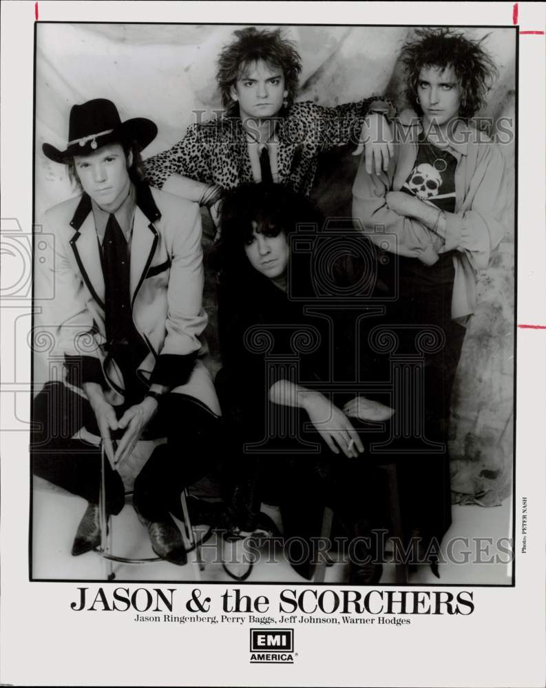 1987 Press Photo Musical artist Jason &amp; the Scorchers - sax33384- Historic Images