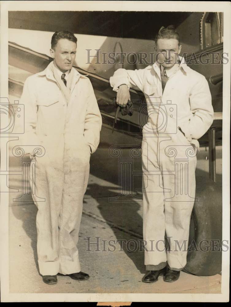 1935 Press Photo Marquis George De Monteverde plans long-distance flight, L.I.- Historic Images