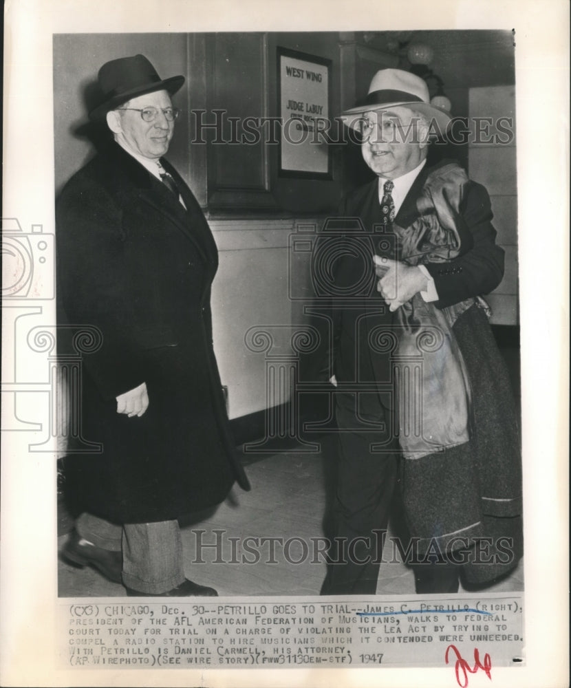 1947 Press Photo James C.Petrillo Pres. of AFL American Federation of Musicians.
