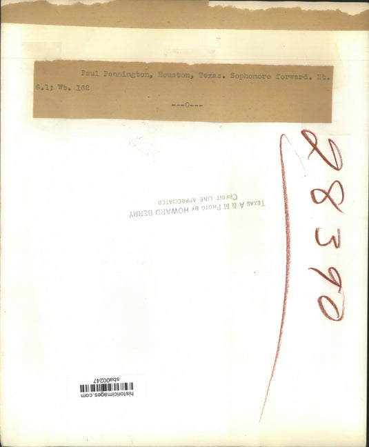 1901 Press Photo Paul Pennington, Houston Texas Sophomore forward. - sba00247