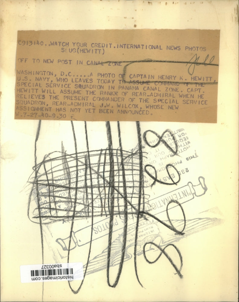 1940 Press Photo Captain Henry K. Hewitt heads to new post at Canal Zone