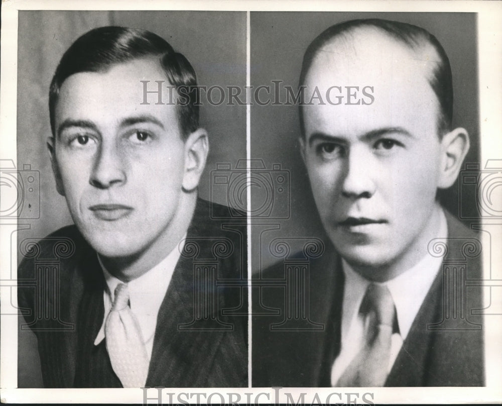 1943 Press Photo Harold Guinzburg & author Henry Pringle resign from War Office