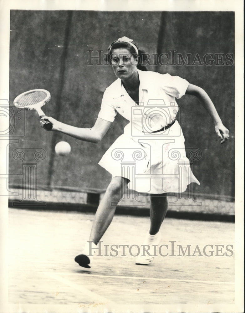 1940 Press Photo Jacque Nelson in Pacific Coat Tennis Championship at Berkeley.