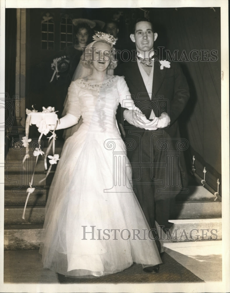 1941 Press Photo Thelma Griffith and Joseph Haynes are married in Washington