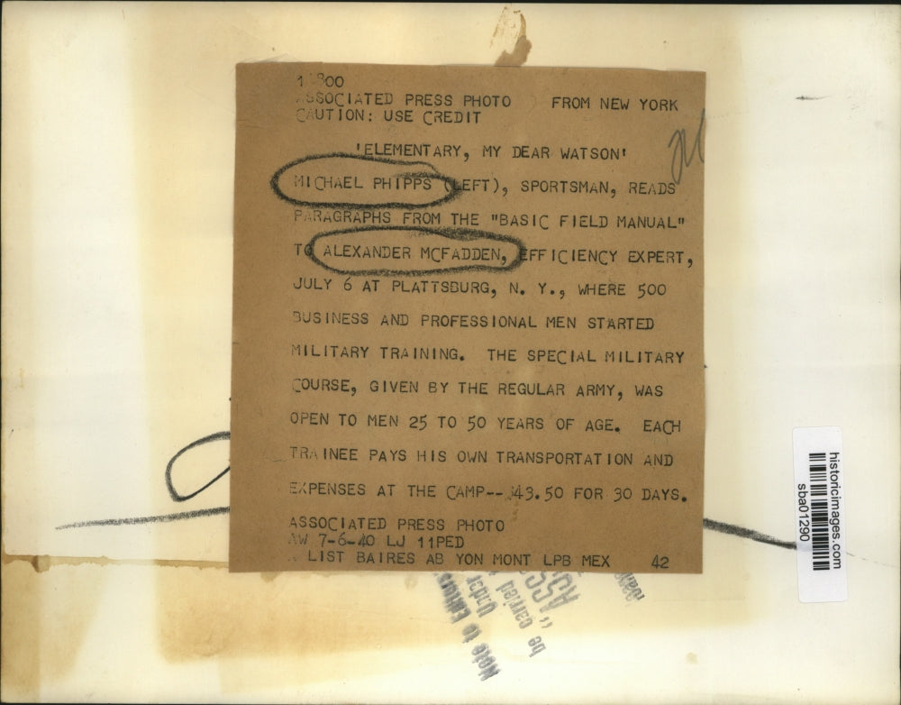 1940 Press Photo Special Military Course Given by Regular Army - sba01290