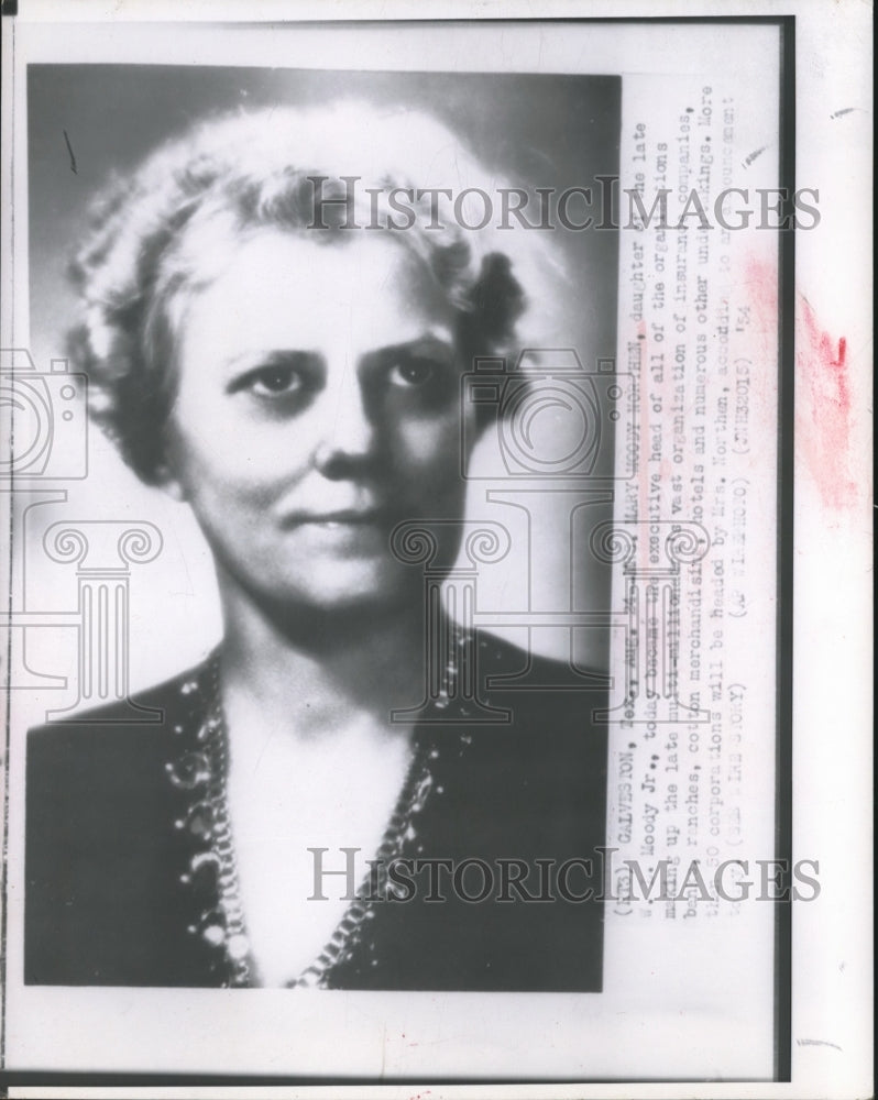 1954 Press Photo Daughter of Late W.L. Moody Jr Becomes Head Executive