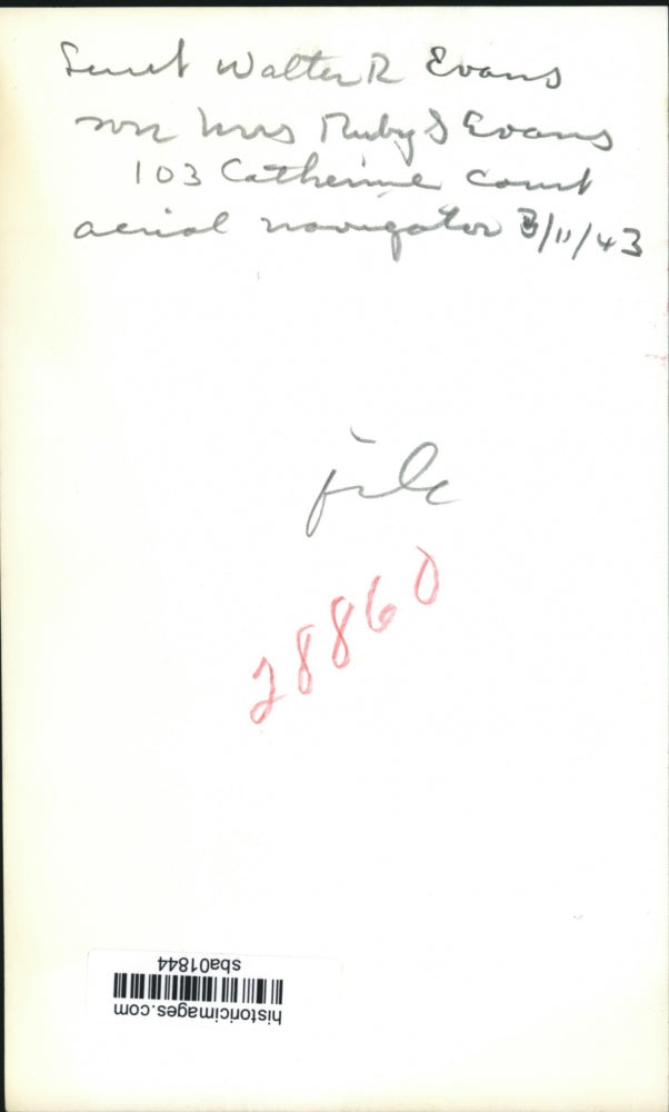 1943 Press Photo Lieutenant Walter R. Evans - sba01844