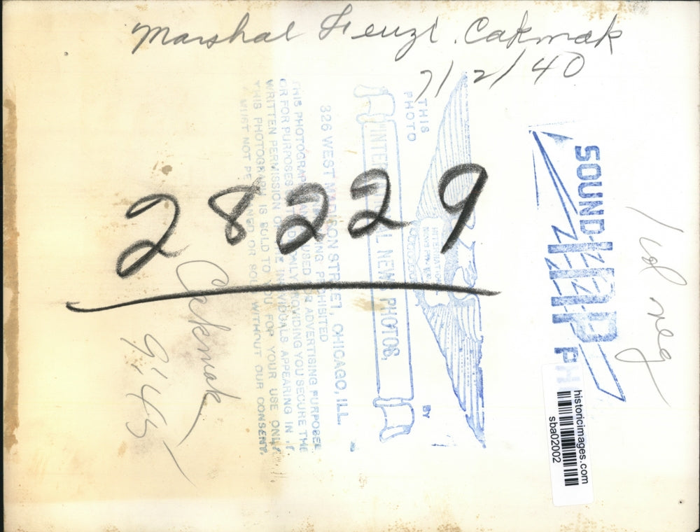 1940 Press Photo Marshal Feuzl Cakmak in military uniform - sba02002