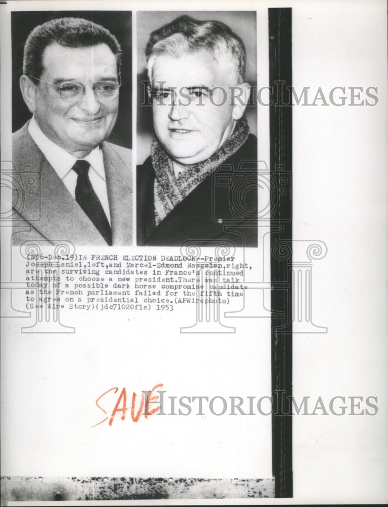 1953 Press Photo Surviving Candidates in France&#39;s Choice of New President