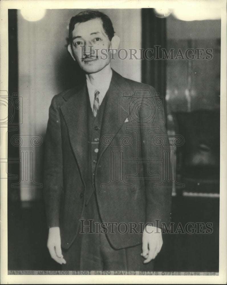 1937 Press Photo Japanese Ambassador Leaving Secretary Hulls' Office - sba02188- Historic Images