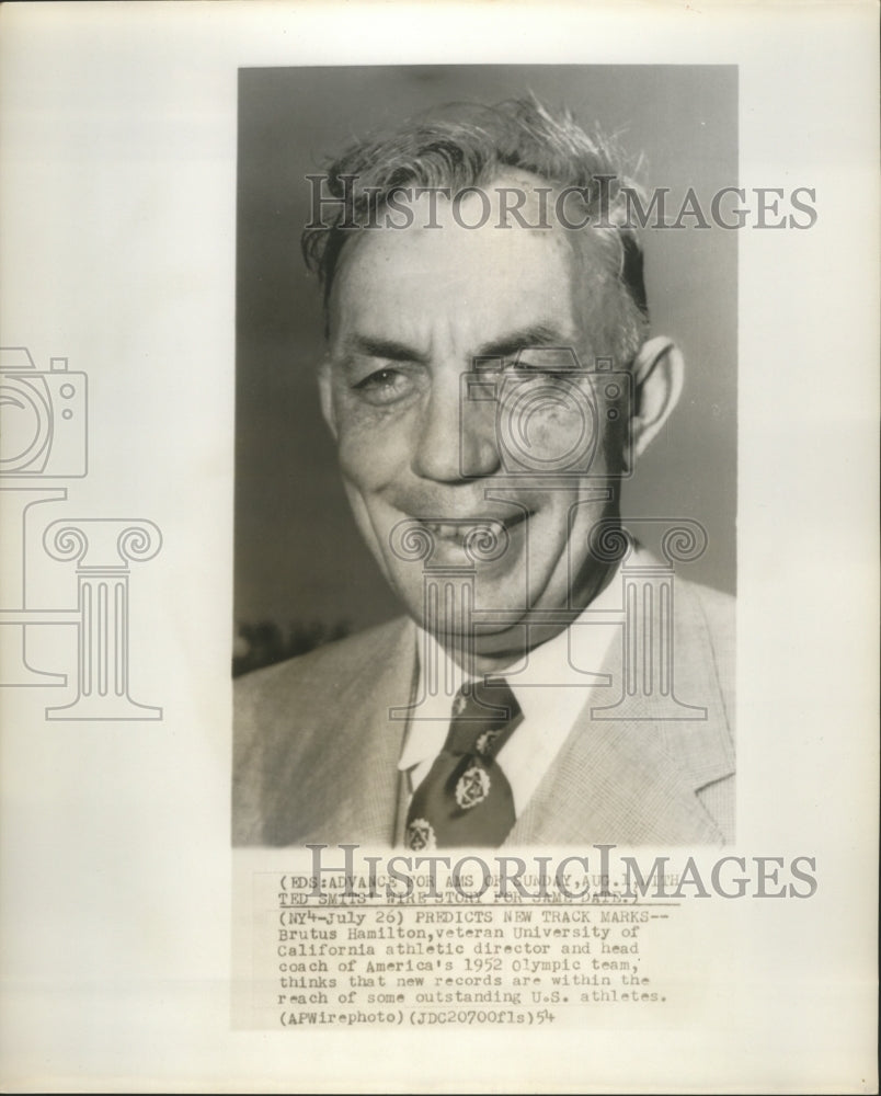 1954 Press Photo Brutus Hamilton Predicts New Records Within Reach of Athletes