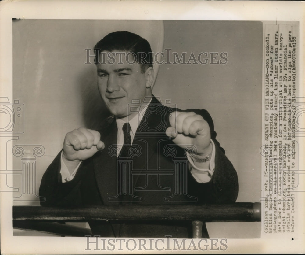 1955 Press Photo Don Cockell Wants to Square Off with Marciano - sba02335- Historic Images