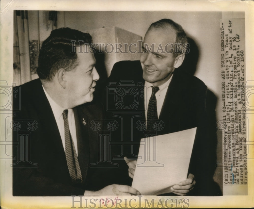 1960 Press Photo Sen William Proxmire D of Wis &amp; TX Young Democrat B Kilgarlin- Historic Images