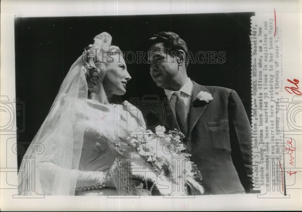 Press Photo Candy Jones nee Jessie Wilcox weds her boss Harry Conover- Historic Images