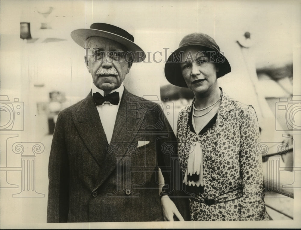 1931 Press Photo AJ Wright, Broker and Financier of NY, &amp; wife return to US- Historic Images