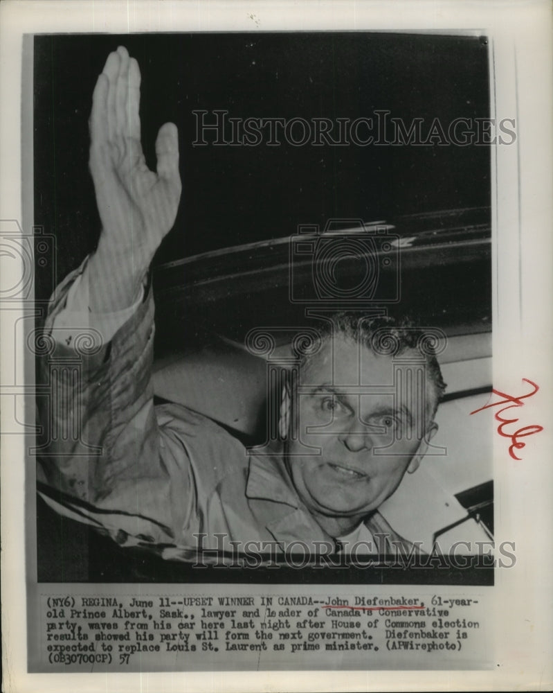 1957 Press Photo John Difenbaker leader of Canadas Conservative Party