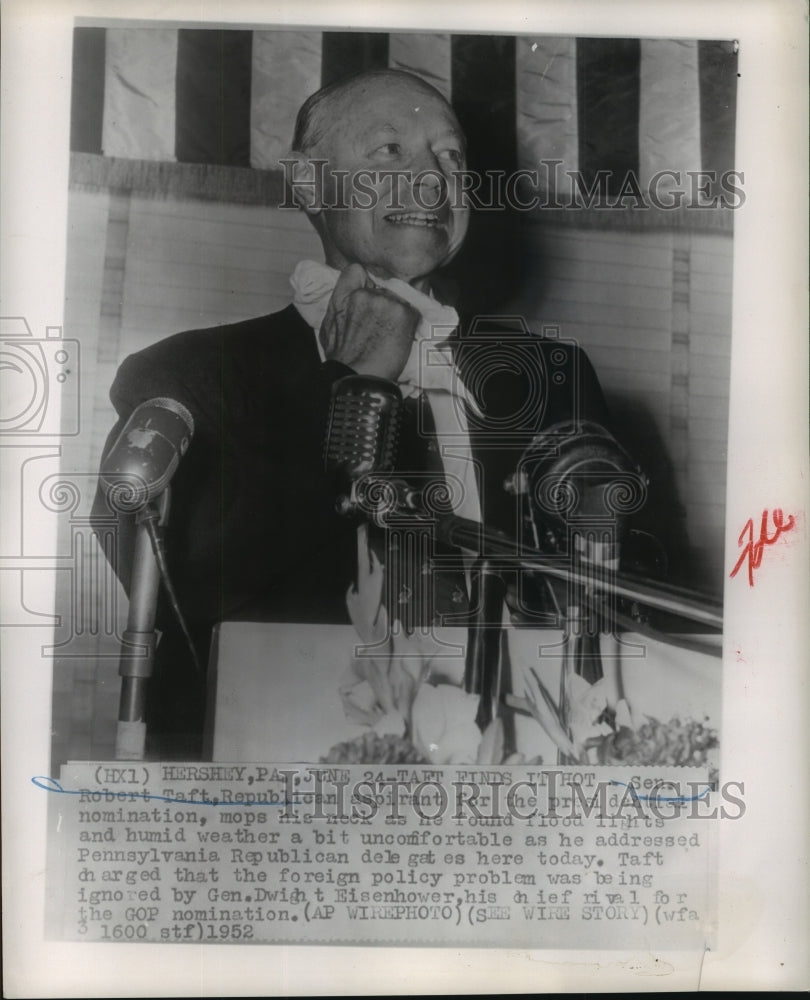 1952 Press Photo Sen. Robert Taft Aspires for Republican Presidential Nomination