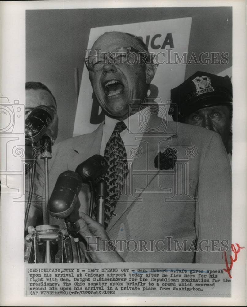 1952 Press Photo Sen. Robert Taft Aspires for Republican Presidential Nomination