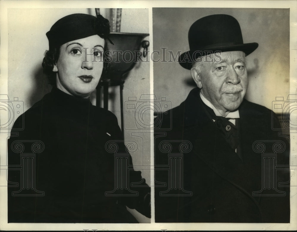 1934 Press Photo Jurist Marcus A. Kavanagh and secretary Jean Latour - sba05298