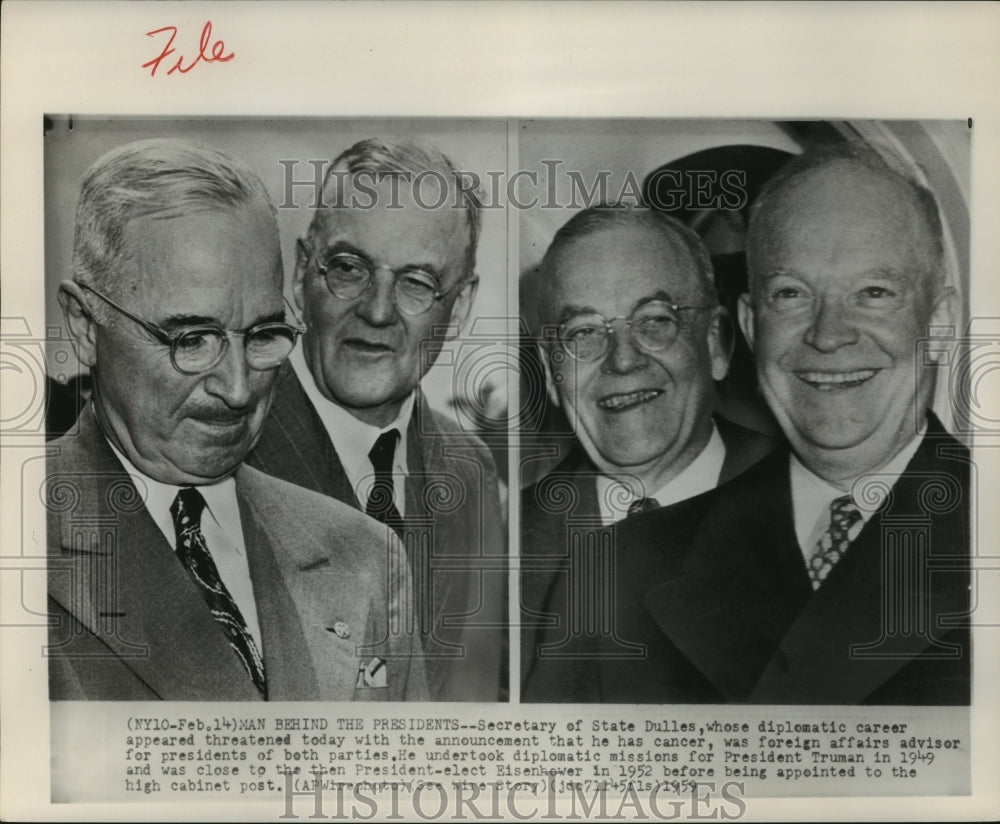 1959 Press Photo Secretary of State Dulles Career Threatened Due to Cancer