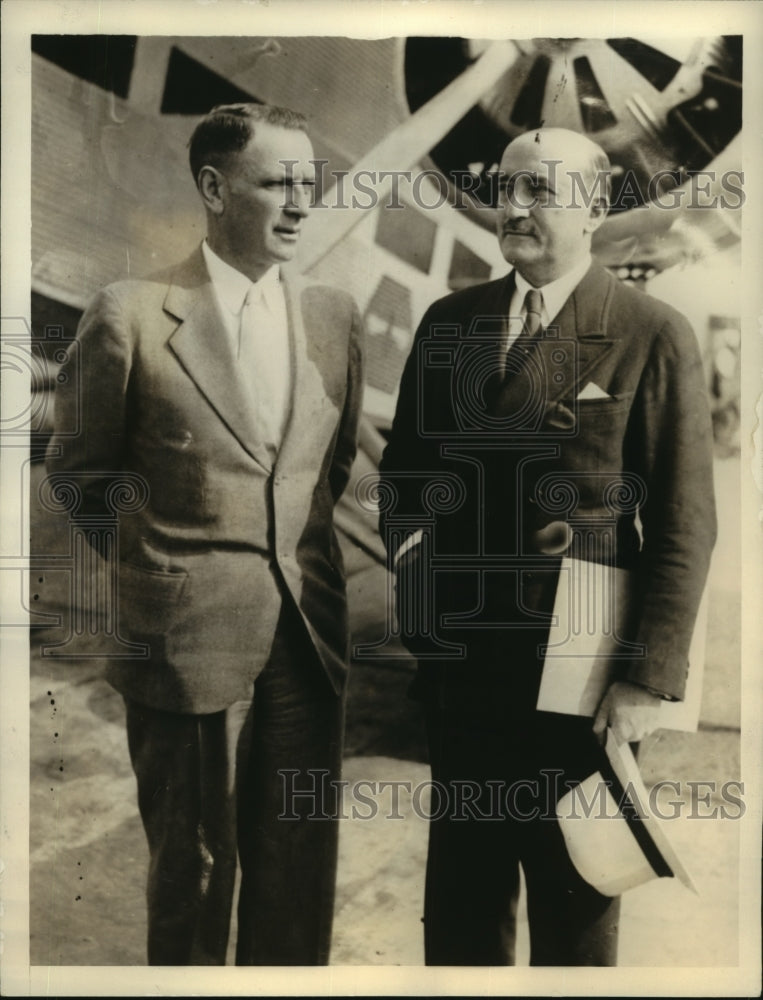 1933 Press Photo Edward McGrady of NRA Greeted by Labor Leader John O&#39;Leary- Historic Images