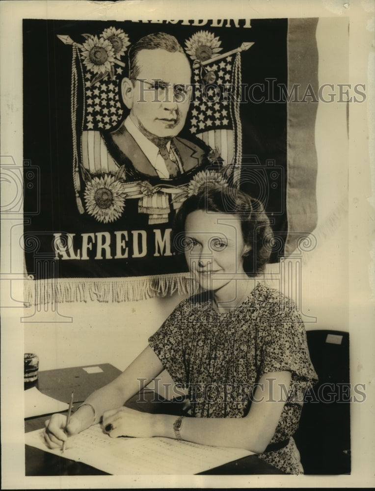 1936 Press Photo Callie M. Borah Noted One of the Hardest Workers in Election