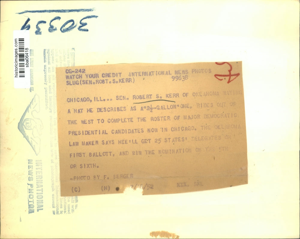 1952 Press Photo Robert Kerrr seeks to win Democratic Presidential nomination