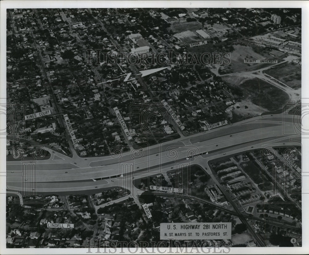 Press Photo Aerial view of the United States Highway, 281 North - sba06473