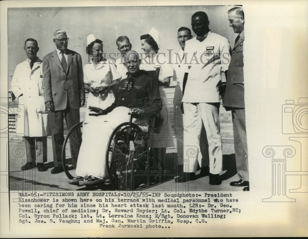 1955 Press Photo President Eisenhower Shown With His Medical Personnel- Historic Images