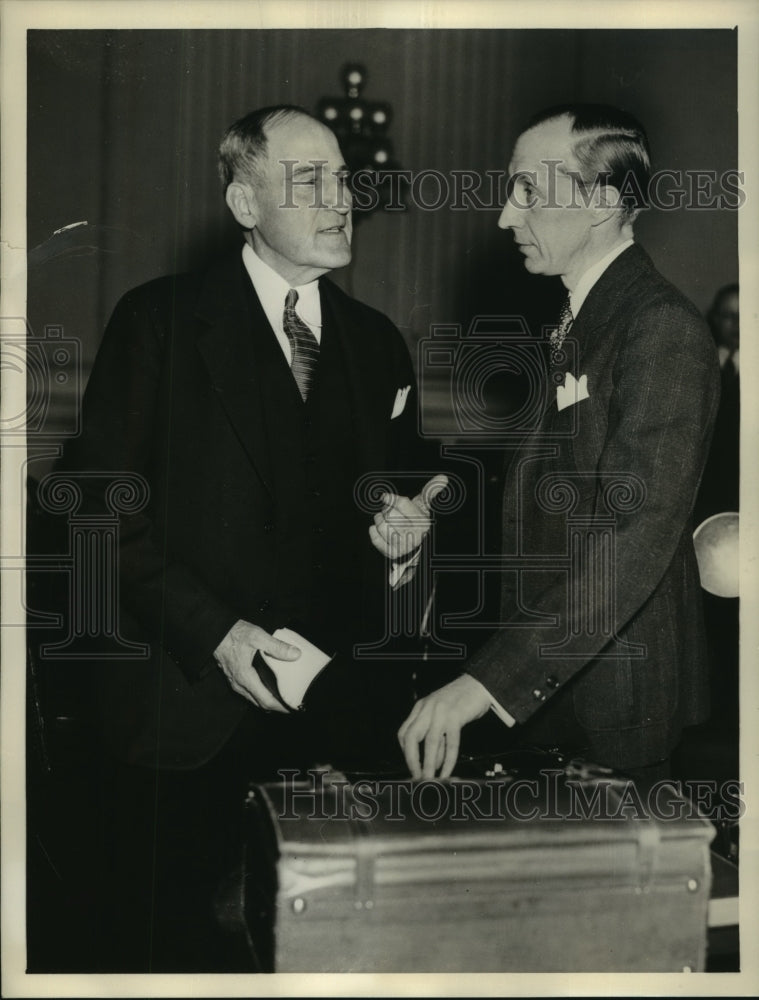1936 Press Photo Edward Clements and Edward Trefz of the Townsend Pension Plan