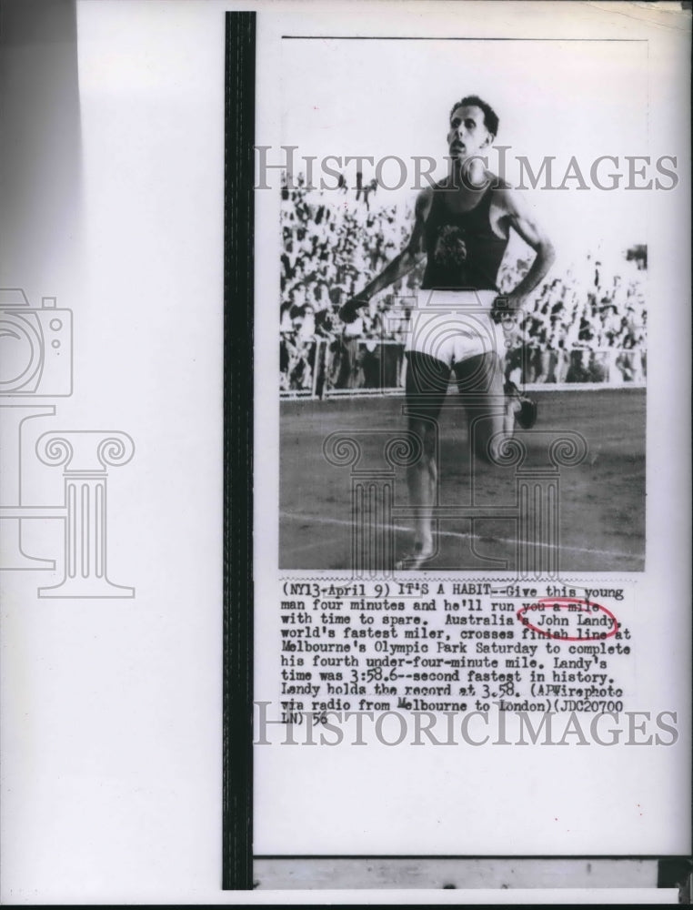 1956 Press Photo John Landy, World's fastest runner from Australia - sba07485