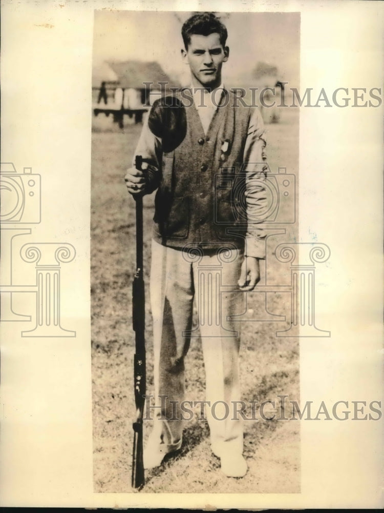 1933 Press Photo Ned Lilly First Junior Wins National Clay Target Championship- Historic Images