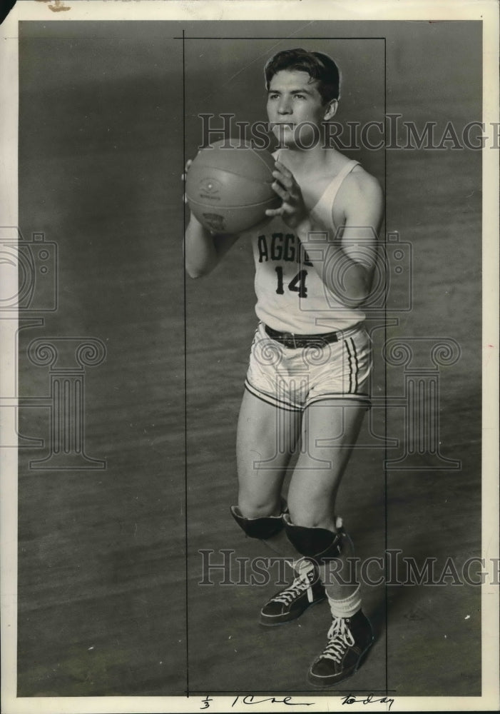 1938 Press Photo Sammy Dwyer, Texas A&amp;M basketball team captain- Historic Images