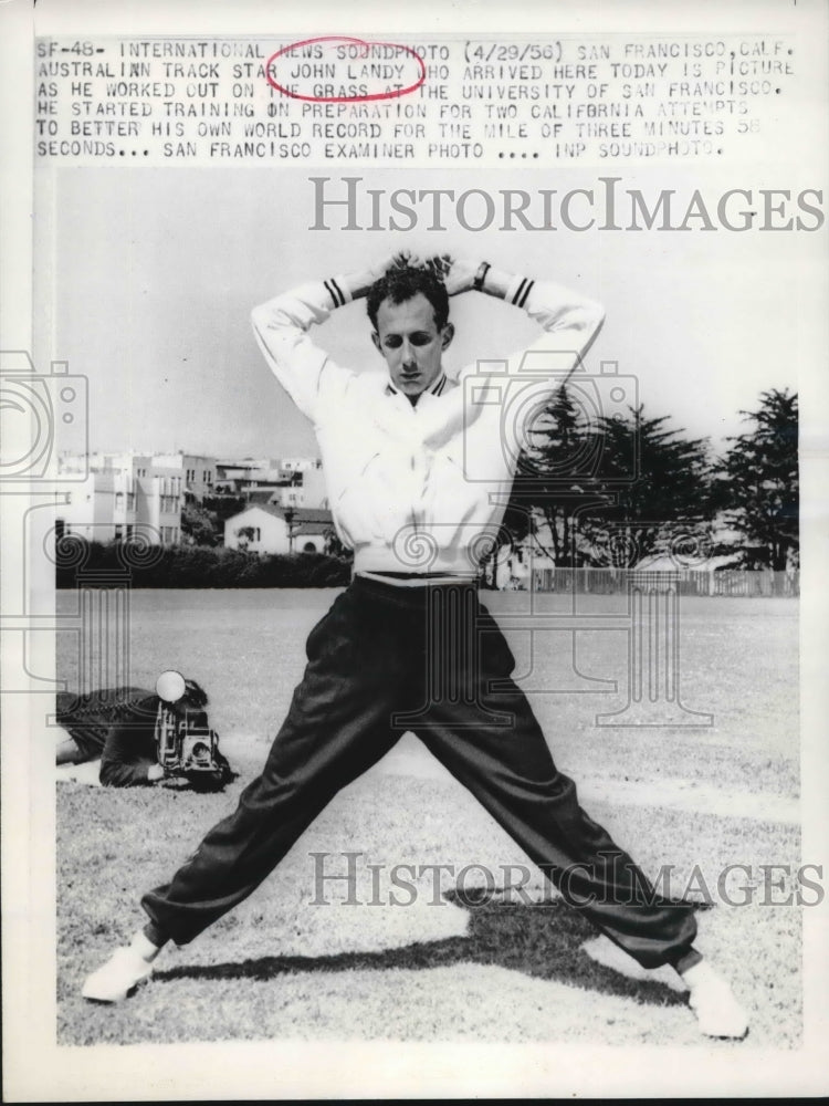 1956 Press Photo John Landy, Australian Track star will attempt to beat record