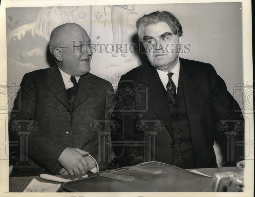 1943 Press Photo UMW president John L Lewis &amp; Wiliiam W Inglis of Coal Co- Historic Images