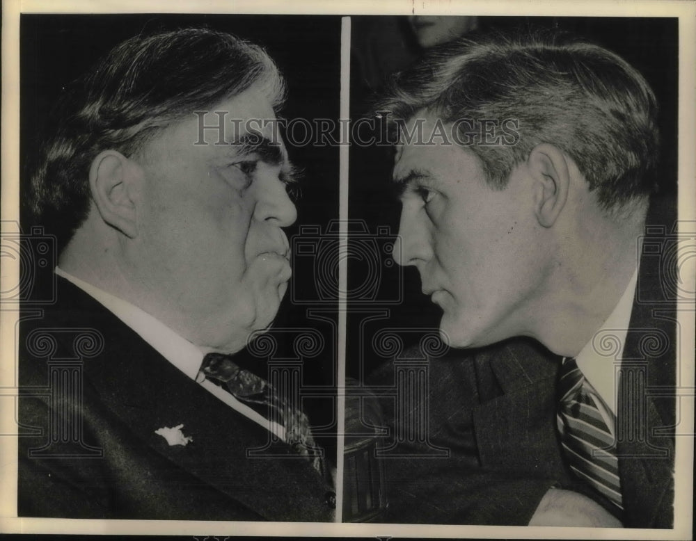 1943 Press Photo John L Lewis UAW president & Senator Joseph H Ball of Minn