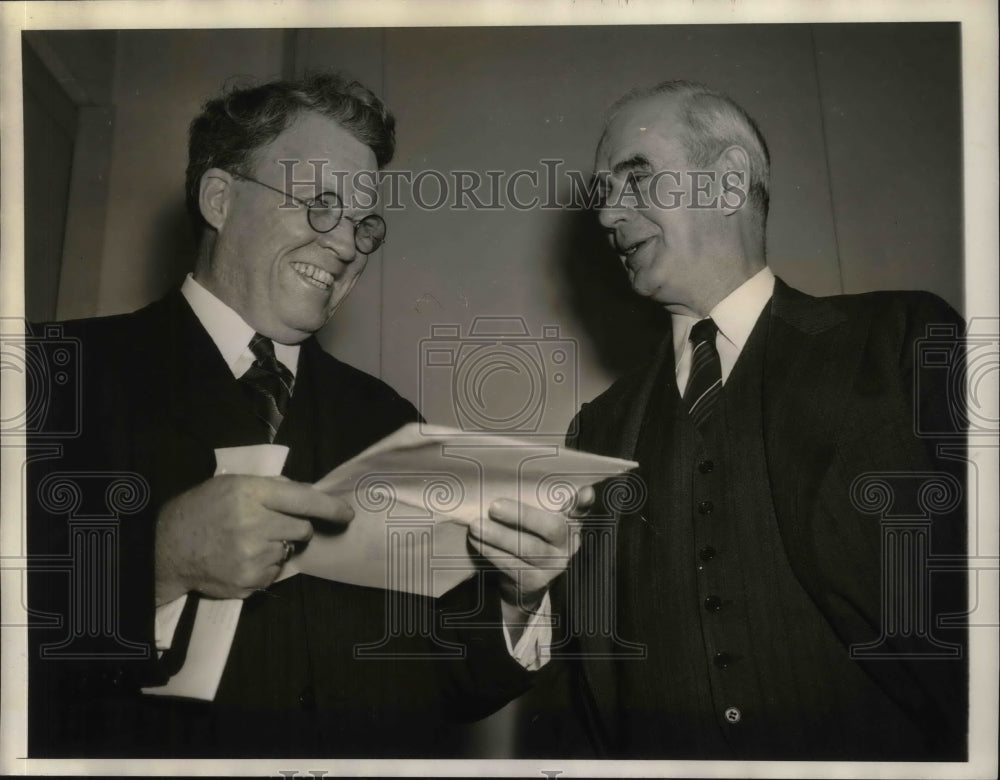 1941 Press Photo William H Davis Defense mediation board & Phillip Murray