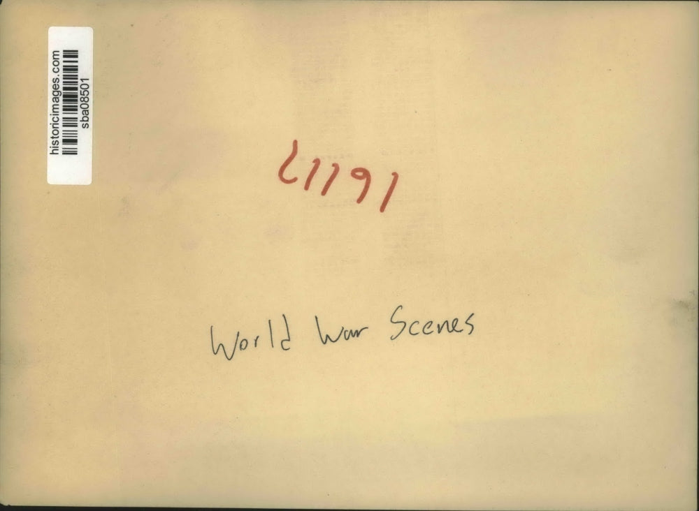 Press Photo Military soldiers in world war battlefield scene - sba08501