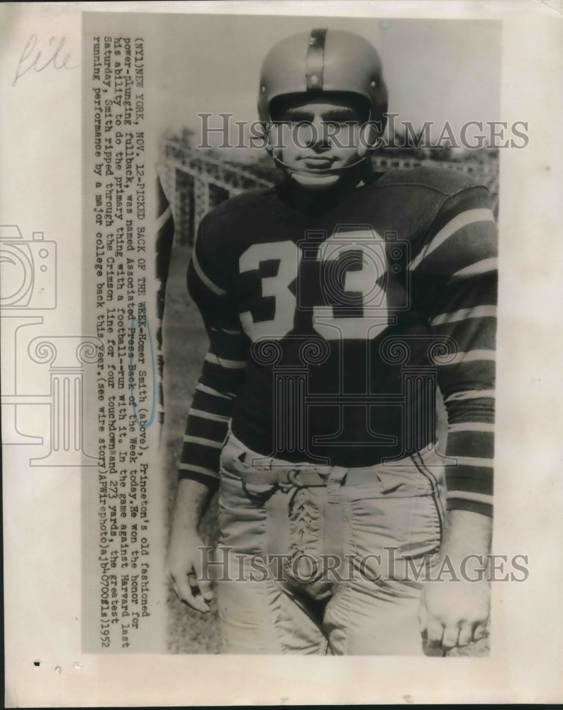 1952 Press Photo Homer Smith was named Associated Press Back of the Week